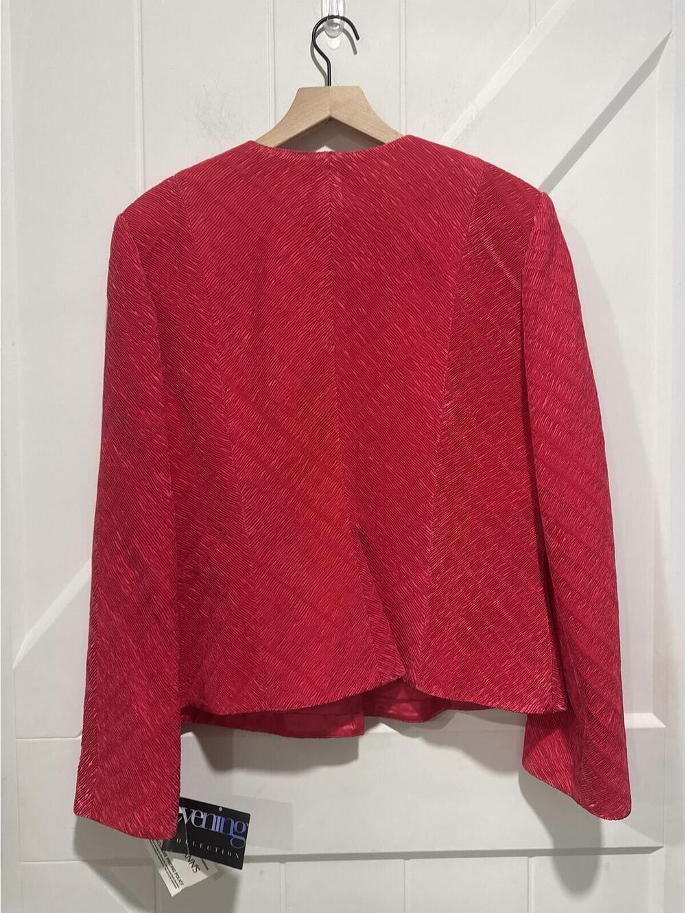 Flores & Flores Vibrant Pink 100% Silk Blazer Jacket, Size 16 - Picture 4 of 4